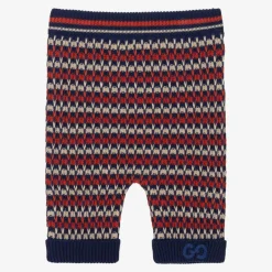 Gucci Boys Blue & Orange Cotton Knit GG Trousers Outlet