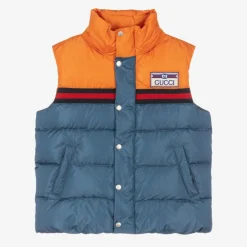 Gucci Boys Blue & Orange Puffer Gilet Online