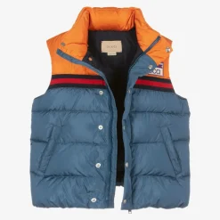 Gucci Boys Blue & Orange Puffer Gilet Online