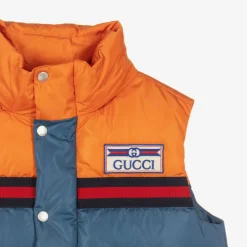 Gucci Boys Blue & Orange Puffer Gilet Online