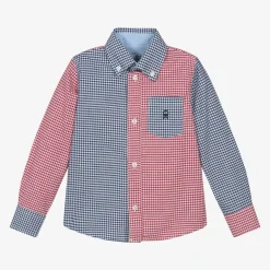 Dr. Kid Boys Blue & Red Check Cotton Shirt Hot