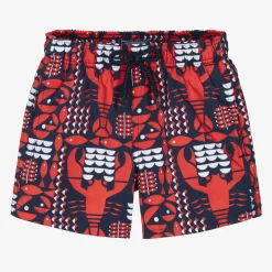 Vilebrequin Boys Blue & Red Lobster Swim Shorts Discount