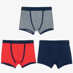 Childrensalon Essentials Boys Blue & Red Organic Boxer Briefs (3 Pack) Clearance