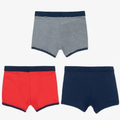 Childrensalon Essentials Boys Blue & Red Organic Boxer Briefs (3 Pack) Clearance