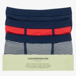 Childrensalon Essentials Boys Blue & Red Organic Boxer Briefs (3 Pack) Clearance
