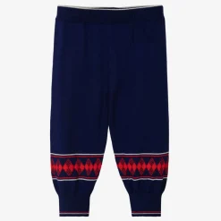 Gucci Boys Blue & Red  Wool Knit Trousers Sale
