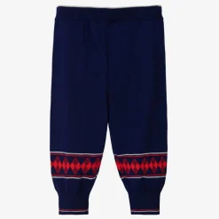 Gucci Boys Blue & Red  Wool Knit Trousers Sale