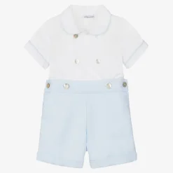 Ancar Boys Blue & White Cotton Buster Suit New