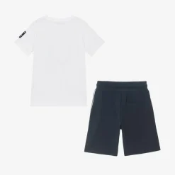 AIGNER Boys Blue & White Cotton Shorts Set Hot
