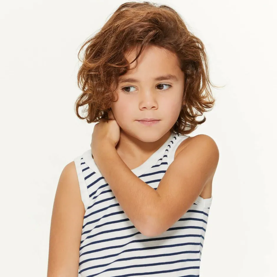 Petit Bateau Boys Blue & White Cotton Vests (2 Pack) Best