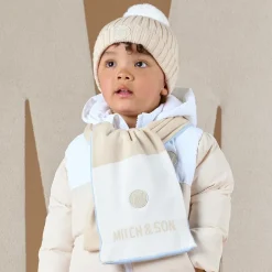 Mitch amp; Son Boys Blue & Beige Reversible Scarf (118cm) Sale