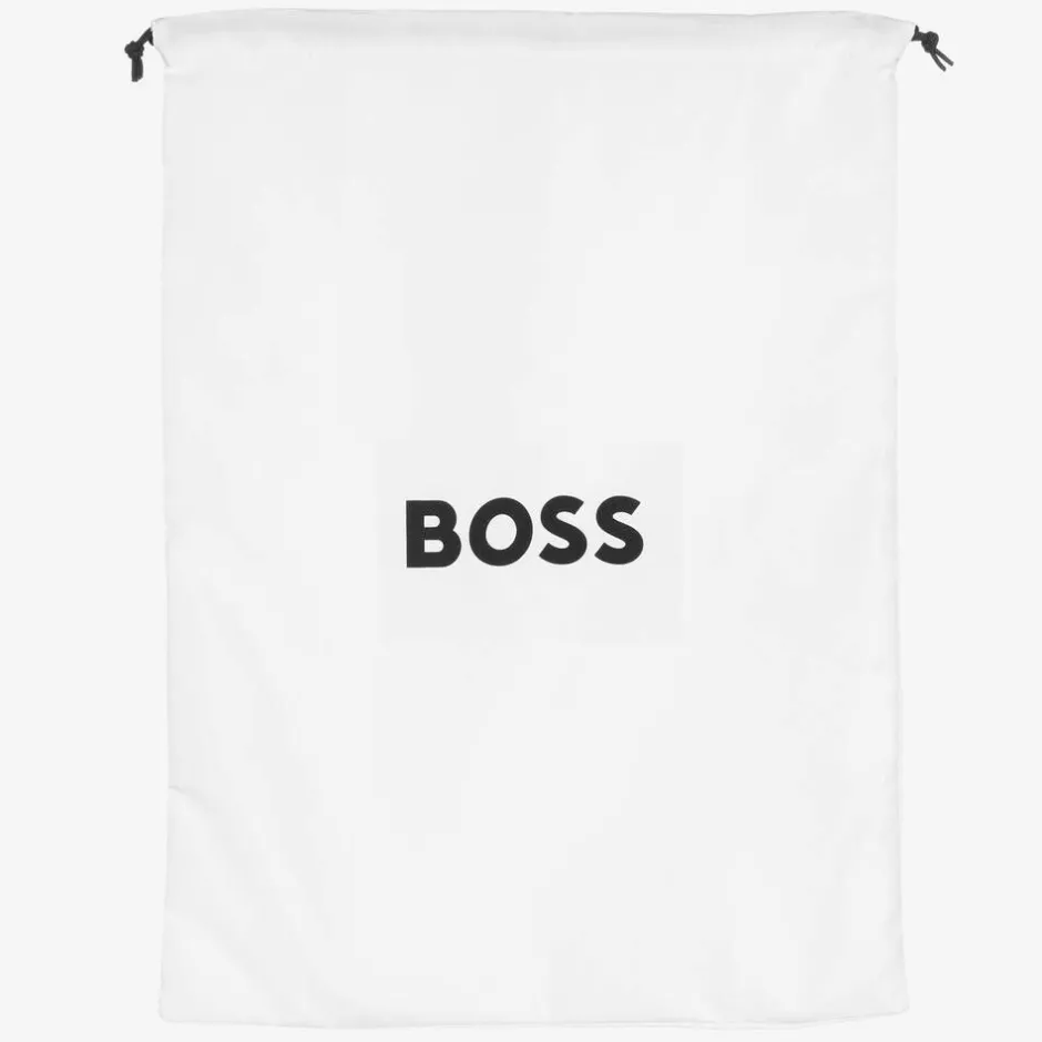 BOSS Boys Blue & Black Canvas Backpack (33cm) New