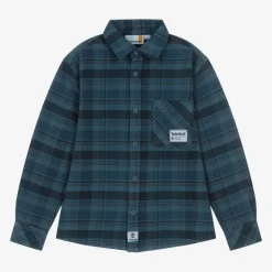 Timberland Boys Blue Check Cotton Shirt Best