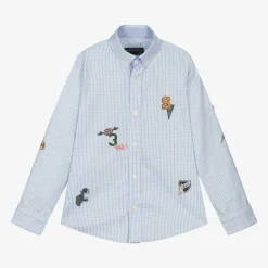 Lapin House Boys Blue Checked Cotton Shirt Sale