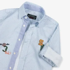 Lapin House Boys Blue Checked Cotton Shirt Sale