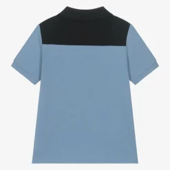 BOSS Boys Blue Colour Block Cotton Polo Shirt Best