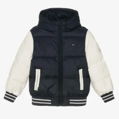 Tommy Hilfiger Boys Blue Colourblock Puffer Jacket Clearance