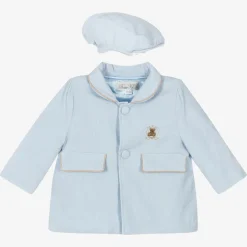 Beau KiD Boys Blue Corduroy Coat & Hat Set Discount