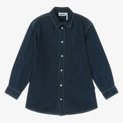 Molo Boys Blue Cotton & Linen Denim Shirt Sale