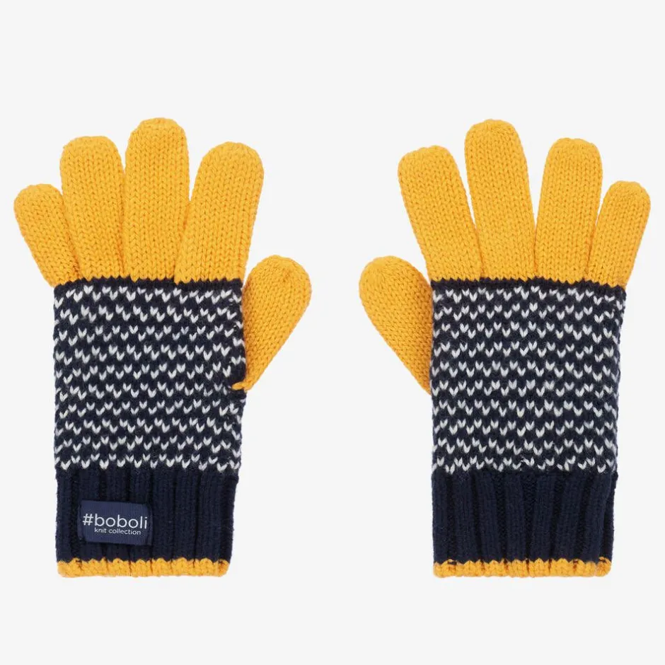 Boboli Boys Blue Cotton & Wool Gloves New