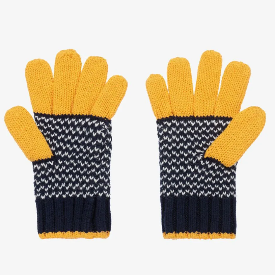 Boboli Boys Blue Cotton & Wool Gloves New