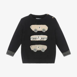 Mayoral Boys Blue Cotton & Wool Knit Sweater Sale