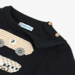 Mayoral Boys Blue Cotton & Wool Knit Sweater Sale