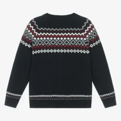 Dr. Kid Boys Blue Cotton & Wool Knit Sweater New