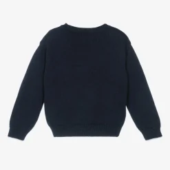 Off-White Boys Blue Cotton & Wool Sweater Discount