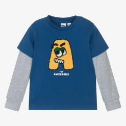 iDO Baby Boys Blue Cotton Awesome Top Hot