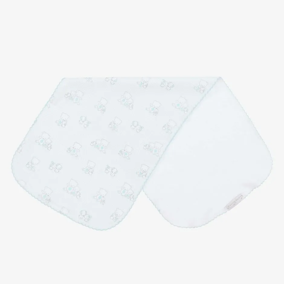 Kissy Kissy Boys Blue Cotton Beary Besties Burp Cloth (49cm) Hot