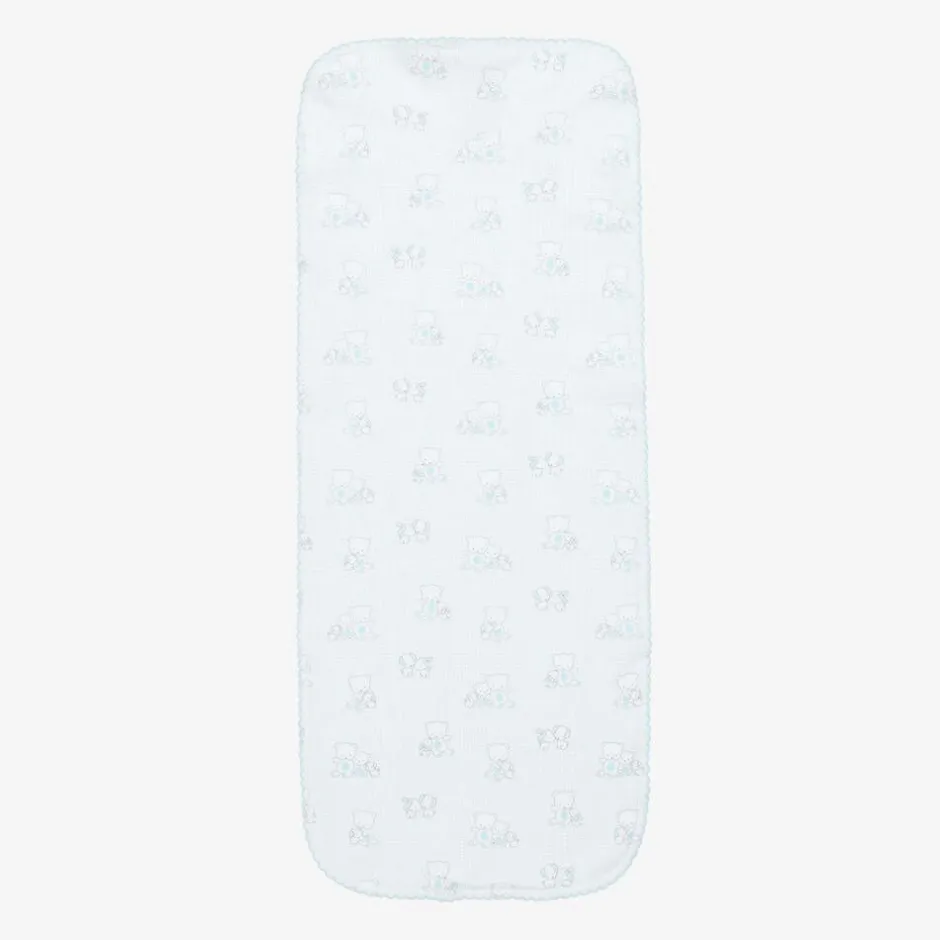 Kissy Kissy Boys Blue Cotton Beary Besties Burp Cloth (49cm) Hot