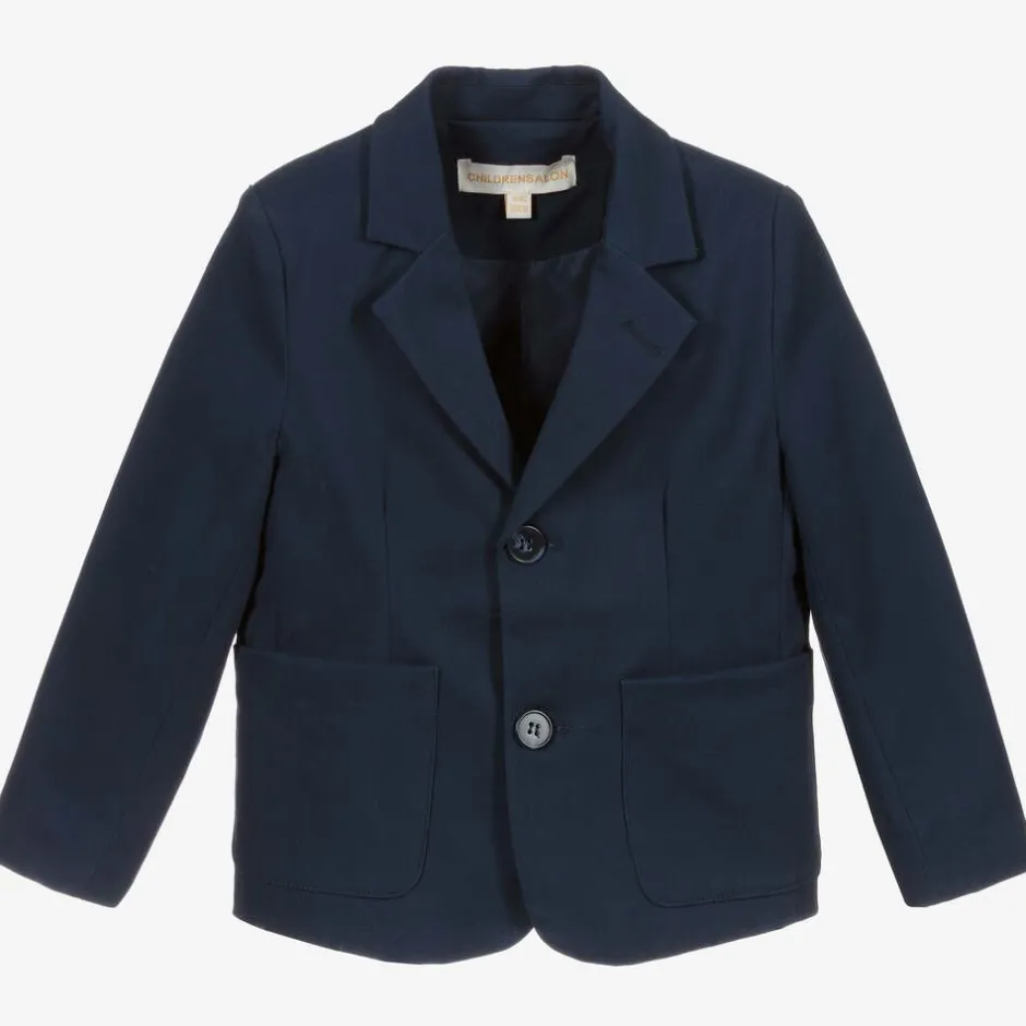 Childrensalon Occasions Boys Blue Cotton Blazer Discount