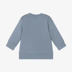 BOSS Boys Blue Cotton 1977 Logo Sweatshirt Outlet