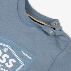 BOSS Boys Blue Cotton 1977 Logo Sweatshirt Outlet