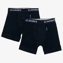 Claesens Boys Blue Cotton Boxer Shorts (2 Pack) Clearance