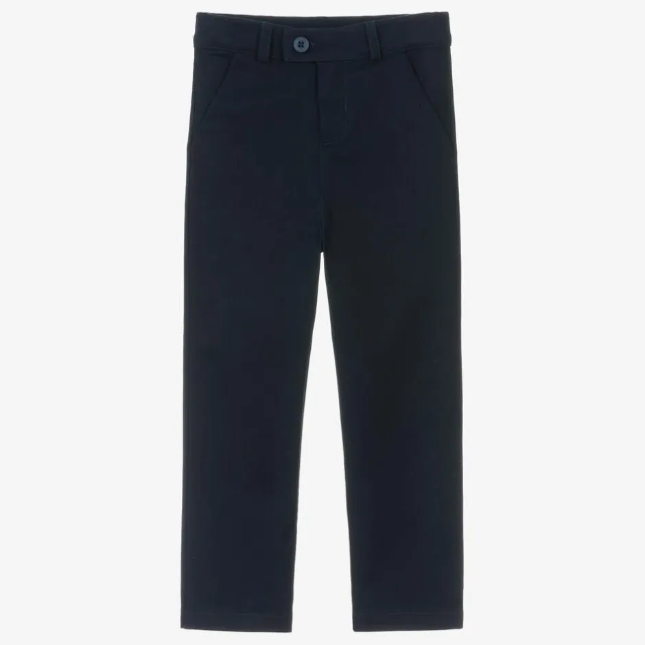 Beatrice amp; George Boys Blue Cotton Chino Trousers Clearance