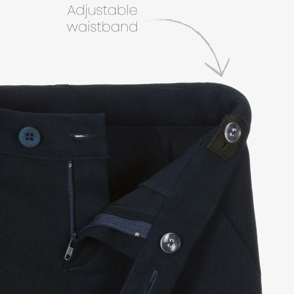 Beatrice amp; George Boys Blue Cotton Chino Trousers Clearance