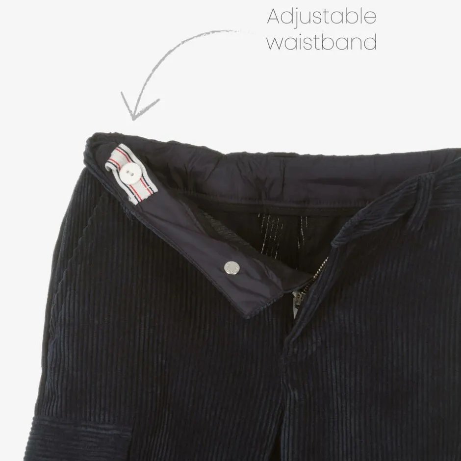 Moncler Enfant Boys Blue Cotton Corduroy Trousers New