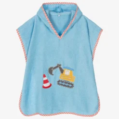 Playshoes Boys Blue Cotton Digger Poncho Towel Best