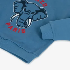 KENZO KIDS Boys Blue Cotton Elephant Sweatshirt