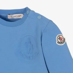 Moncler Enfant Boys Blue Cotton Embossed Top Online