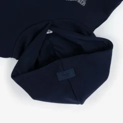 Il Gufo Boys Blue Cotton Embroidered Wolf Hoodie Discount