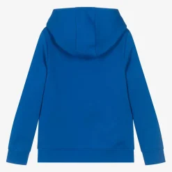 BOSS Boys Blue Cotton Hoodie New