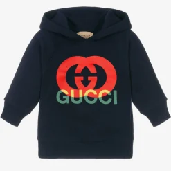 Gucci Boys Blue Cotton Interlocking G Hoodie Best