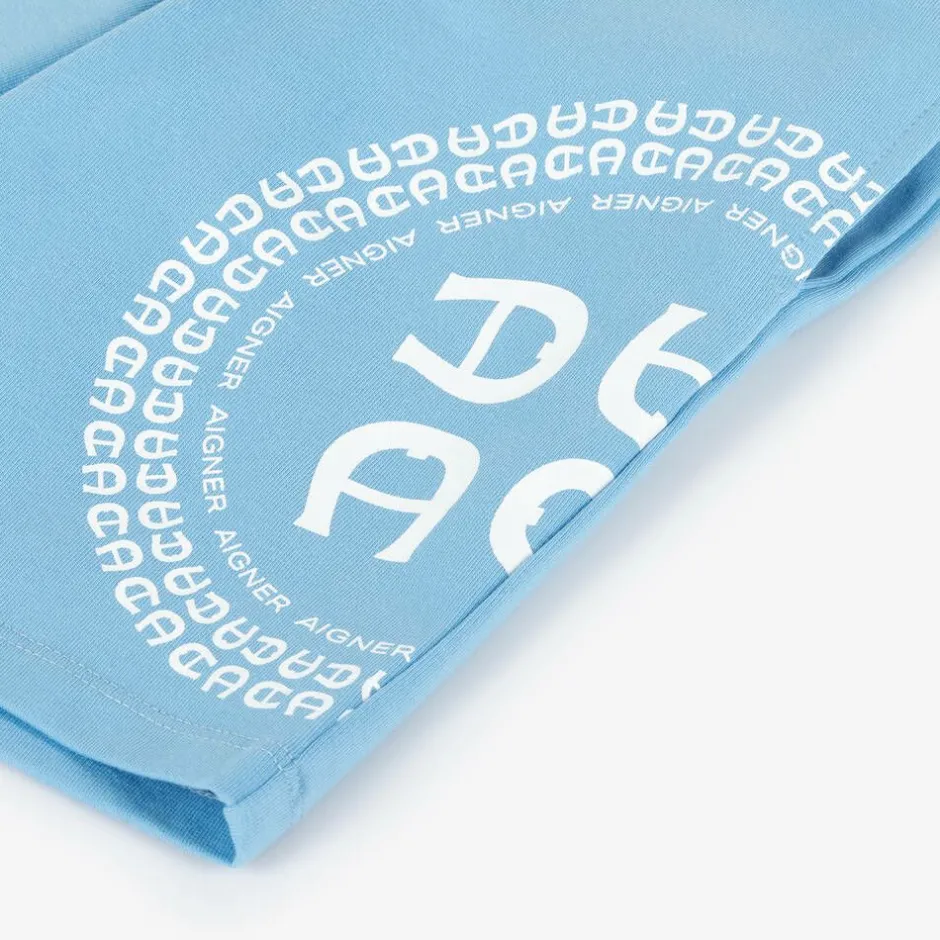 AIGNER Boys Blue Cotton Jersey Shorts Online