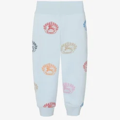Burberry Boys Blue Cotton Logo Joggers Outlet