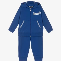 Moncler Enfant Boys Blue Cotton Logo Tracksuit Hot