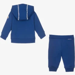 Moncler Enfant Boys Blue Cotton Logo Tracksuit Hot