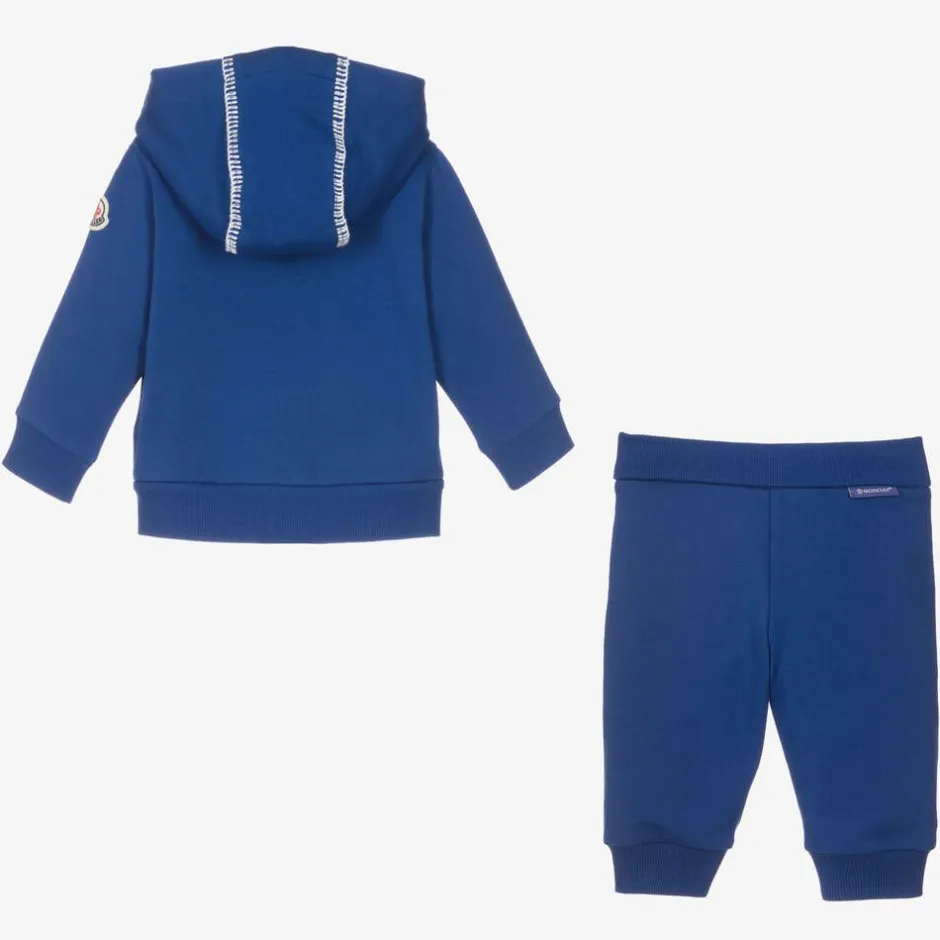 Moncler Enfant Boys Blue Cotton Logo Tracksuit Hot